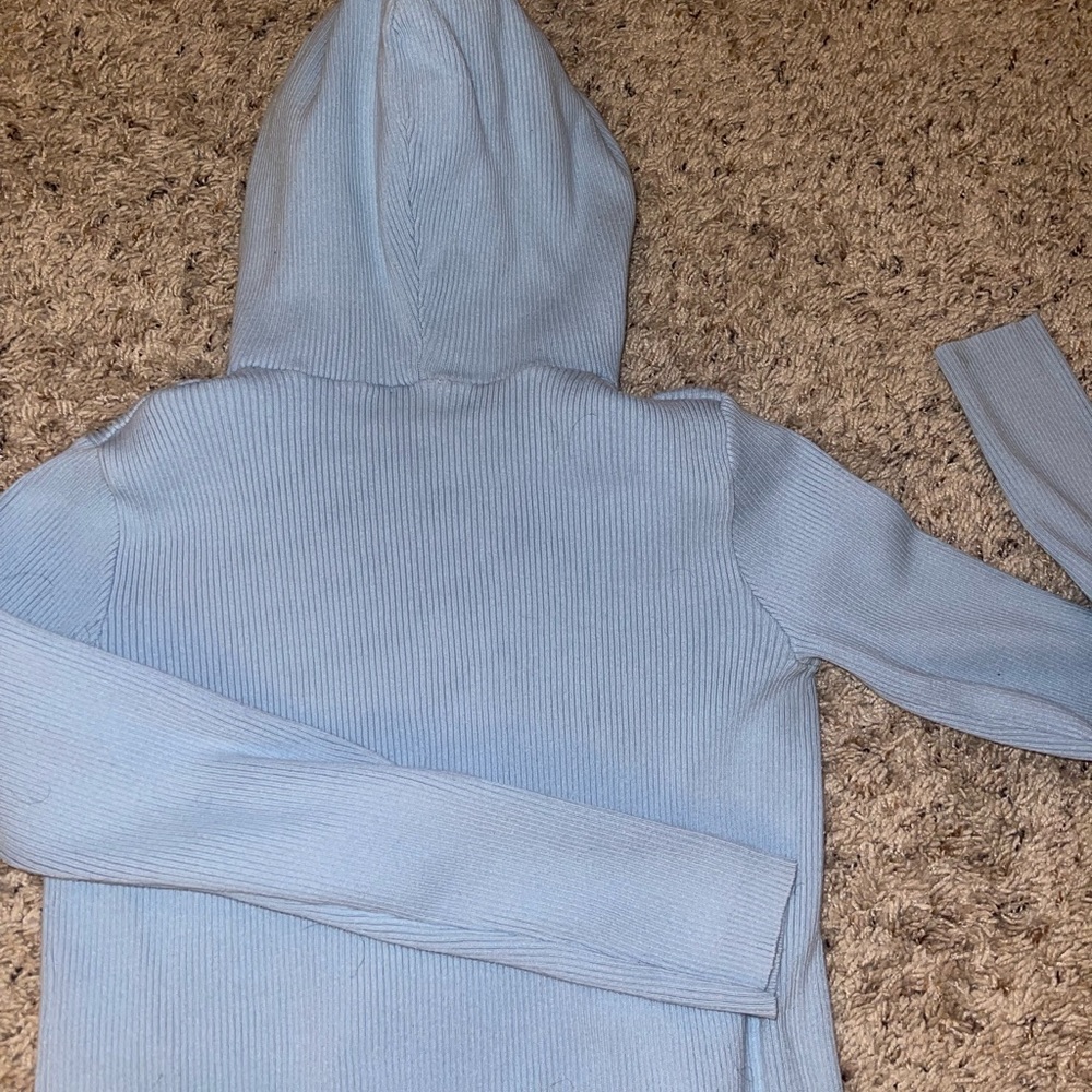 Jaun pault zip up light blue hoodie one size/small